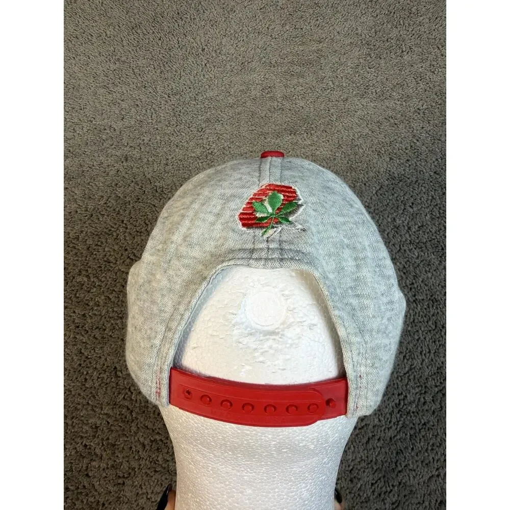 Ohio State Buckeyes Hat Mens One Size Gray Strap Back Football Team Apparel